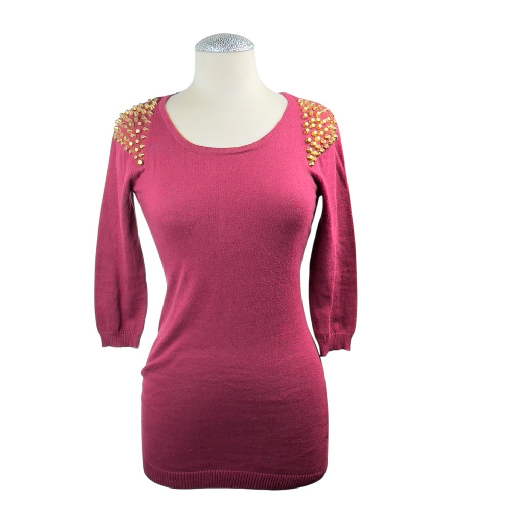 Material Girl‎ Pink Blouse with Gold Accents